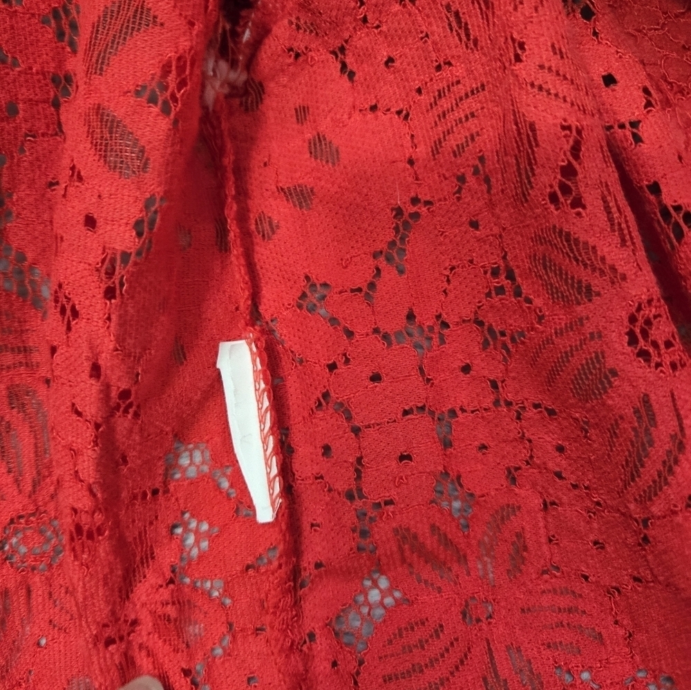 Lili Sidonio × Molly Bracken Red Lace Women's Bomber Jacket. Size Small - Picture 10 of 12